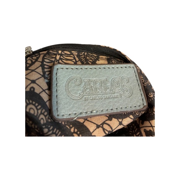 Carlos Santana Light Blue Faux Leather Crossbody Bag with‎ Ornate Lining - Picture 9 of 15